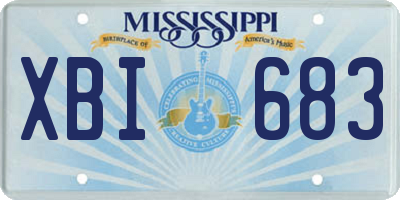 MS license plate XBI683
