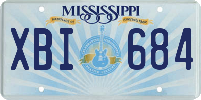 MS license plate XBI684