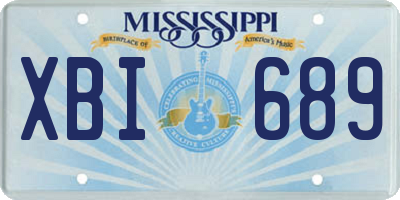 MS license plate XBI689