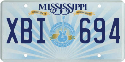 MS license plate XBI694