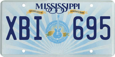 MS license plate XBI695