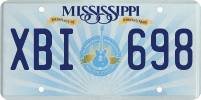 MS license plate XBI698