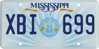 MS license plate XBI699