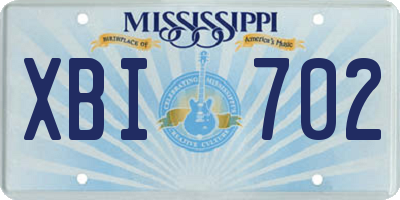 MS license plate XBI702