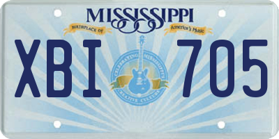 MS license plate XBI705