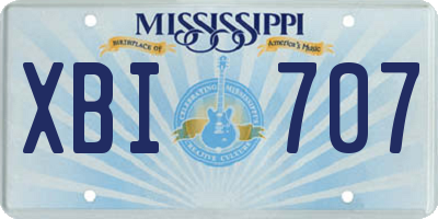 MS license plate XBI707