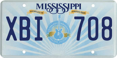 MS license plate XBI708