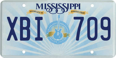 MS license plate XBI709