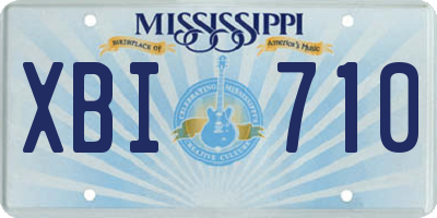 MS license plate XBI710