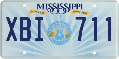 MS license plate XBI711