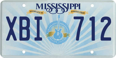 MS license plate XBI712