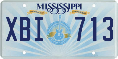 MS license plate XBI713