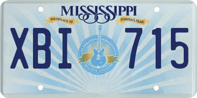 MS license plate XBI715