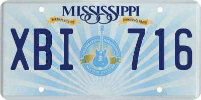 MS license plate XBI716