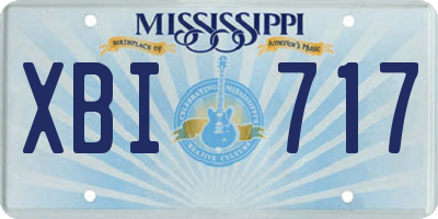 MS license plate XBI717