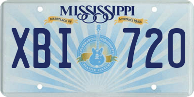 MS license plate XBI720