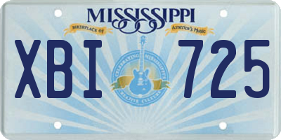 MS license plate XBI725