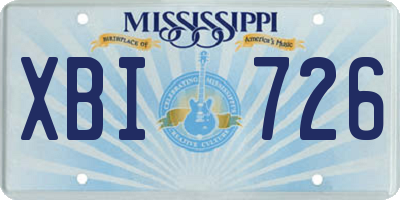 MS license plate XBI726
