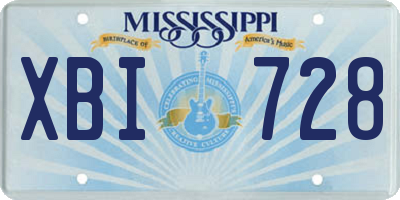 MS license plate XBI728