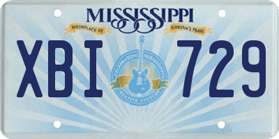 MS license plate XBI729