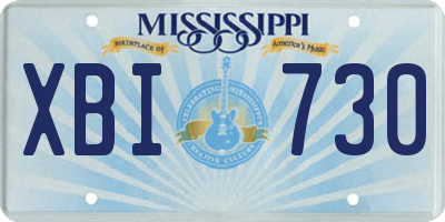 MS license plate XBI730
