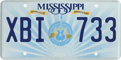 MS license plate XBI733