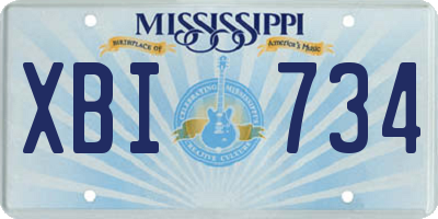 MS license plate XBI734