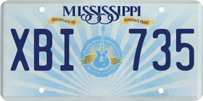MS license plate XBI735