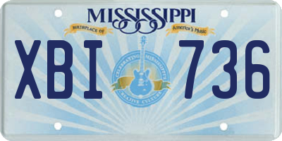MS license plate XBI736
