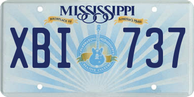 MS license plate XBI737