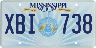 MS license plate XBI738