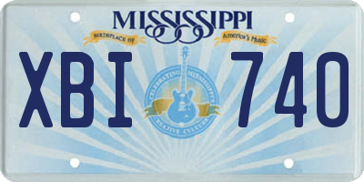 MS license plate XBI740