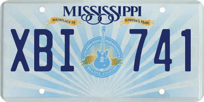 MS license plate XBI741