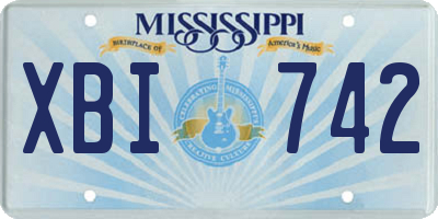 MS license plate XBI742