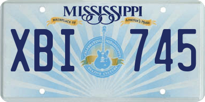 MS license plate XBI745