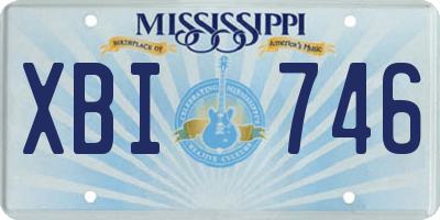 MS license plate XBI746