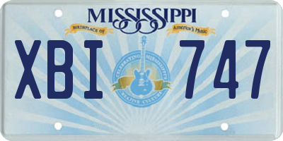 MS license plate XBI747