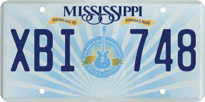 MS license plate XBI748