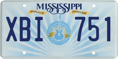 MS license plate XBI751