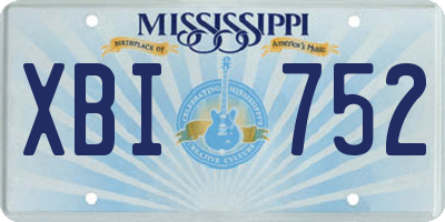 MS license plate XBI752