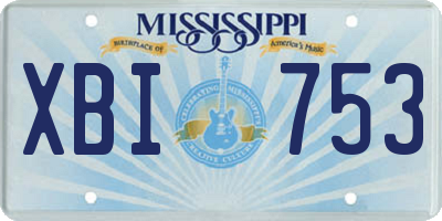 MS license plate XBI753