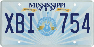 MS license plate XBI754