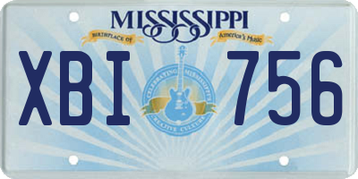 MS license plate XBI756