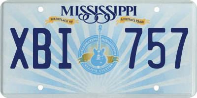 MS license plate XBI757