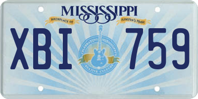 MS license plate XBI759
