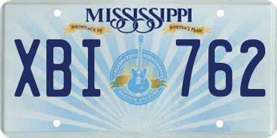 MS license plate XBI762