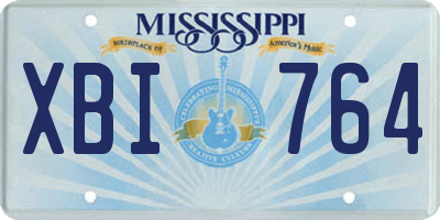 MS license plate XBI764