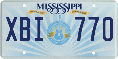MS license plate XBI770