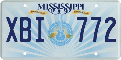 MS license plate XBI772