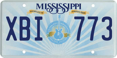 MS license plate XBI773